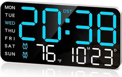 Quakzapp Digital LED Clock with Dual Alarms, Voice Control, Adjustable Brightness, USB Powered Clock