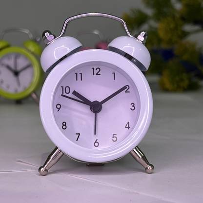 CozyVibe Analog White Cute Mini Desktop Table Clock
