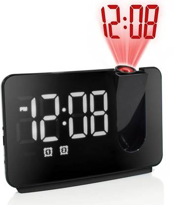 MARS Digital Digital Alarm Clock, Snooze Function with FM Radio For Home Black Clock