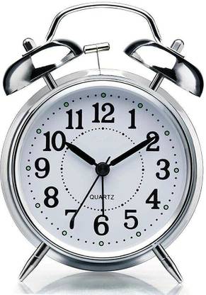 GLOBCRATE Analog Silver Clock
