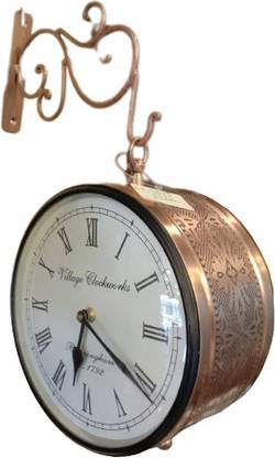 BRASS BLESSING Analog Vintage Style RAILWAY STATION Double CLOCK - Rose Gold (1949) Clock