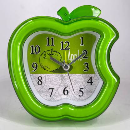 Elegant Lifestyle Analog Apple Shape Analogue Alarm Clock for Wall or Desk Home Decor, Cute Durable Apple Clock