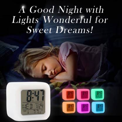 Idecore Digital LED Digital Alaram Clock with 7 Diffrence Color Changing Decoration Clock