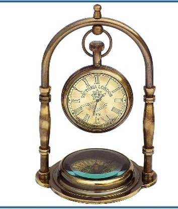 AUNTIQUEINDIA Analog Brown Clock