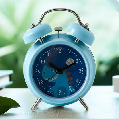 Ekhasa Analog Table Alarm Clock for Study Table & Kids Bedroom | Night Light Blue Clock