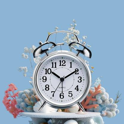 ONEKLIK Analog Silver Clock