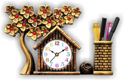 ART OCEAN Analog Golden Clock