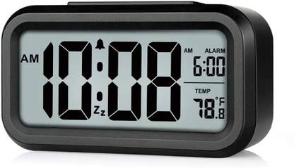 Estervig Digital Alarm Clock Table Clock for Study Loud Desk Alarm Clock for Heavy Sleepers Black Clock
