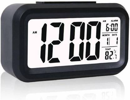 ARRAY Digital Digital Alarm Clock Calendar Snooze Light Auto sensor Date & Temperature black Clock