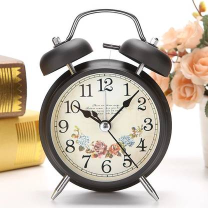 Elegant Lifestyle Analog Black, Retro Alarm Clock Vintage Luminous Alarm Clock Bedside Clock for Students Clock