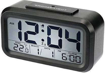 hecoor Digital Black Clock