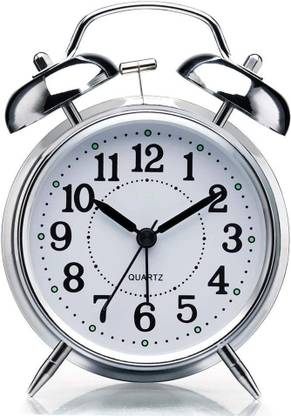 Pamidhar Analog Silver Clock