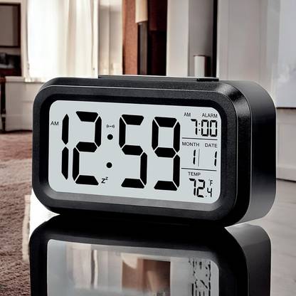 omkarzone Digital Black Clock
