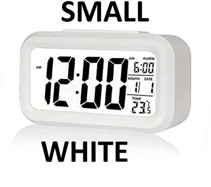 CLICKCART Digital White Clock
