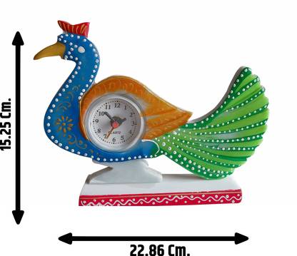 TableClock Marble Handicraft Analog Multi Colore Clock