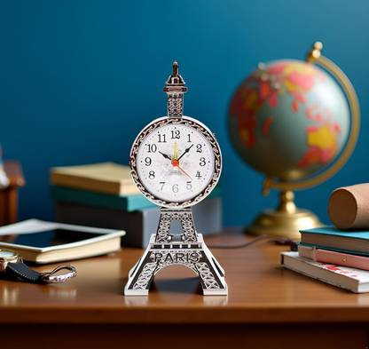 Spiaty Analog Silver Clock