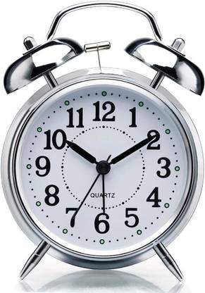 Dwiza Enterprise Analog Silver Clock