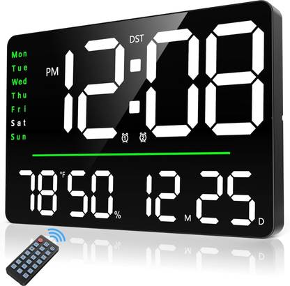 AERYS Digital Date & Temperature Square Alarm Table Clock for Students, Home, Office Clock