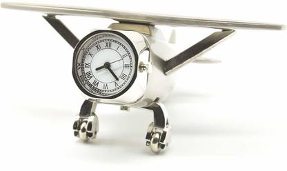 ZAHEPA Analog Silver Clock