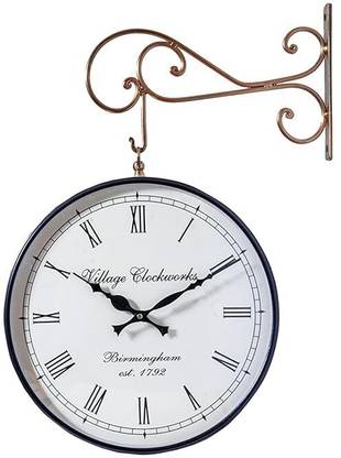 kailash enterprises Analog-Digital Metal Vintage Double Sided Analog Wall Clock | Railway Station Antique Clock