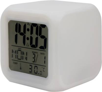 ACE Digital White Cube Glowing Clock