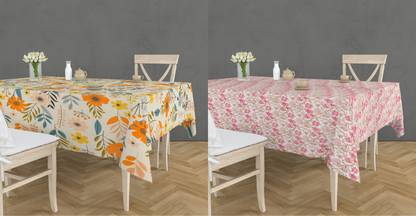 RUSTIC LINEN Printed 8 Seater Table Cover