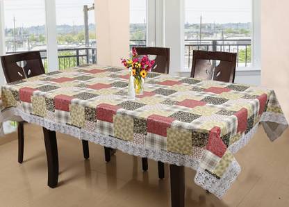 KUBER INDUSTRIES Checkered 6 Seater Table Cover