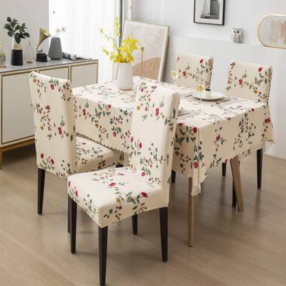 Magic Cover Self Design 4 Seater Table Cover