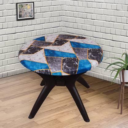 Eleganta Polyester, Spandex 4 Seater Self Design Table Cover