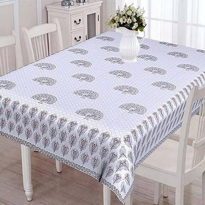 Abi Clothes Cotton 6 Seater Self Design Table Cover