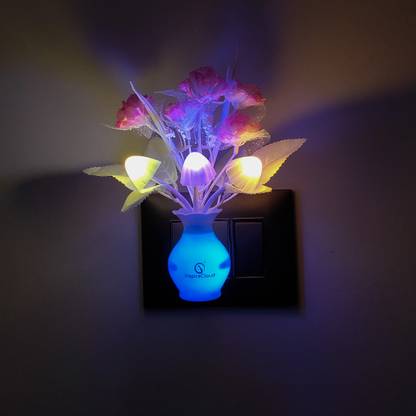 InspireCloud Energy Saving Colour Changing Automatic Sensor Mushroom Shaped (Pink) Night Lamp
