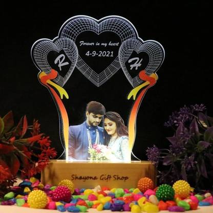 Shayona Acrylic Night Lamp with 5 Color Changing you are my love Night Lamp Night Lamp