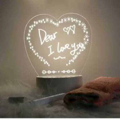 VVG TRADERS 3D Acrylic Message Note Board LED Lamp Holiday Light Decorative Table Lamp