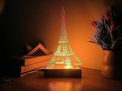 Giftzoro 3D Illusion Eiffel Tower Night Table Lamp Table Lamp
