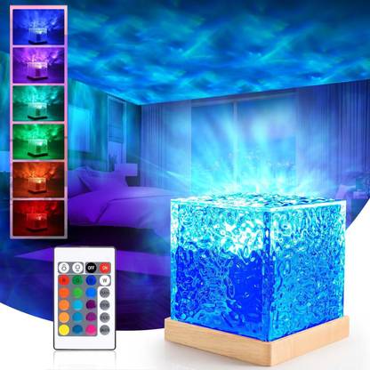 Zovilstore 16 in 1 Ocean Wave Night Light with Remote - 3D Water Wave Effect Lamp for Decor Night Lamp