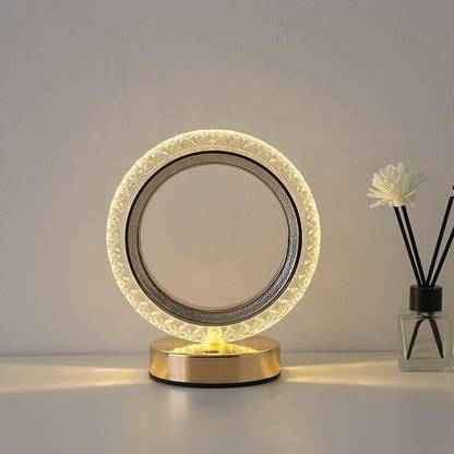 VENEXA Crystal Table Lamp Round, Touch Control Table Lamp