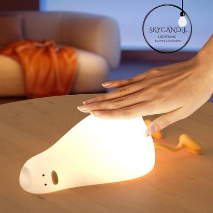 Skycandle Cute Lay Ducky Silicon USB Rechargeable Night Light Lamp with Gesture Night Lamp
