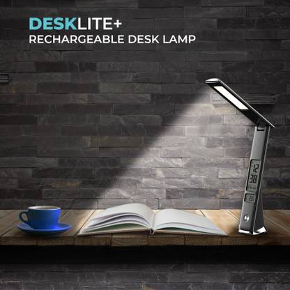 iGear Desklite+ Rechargeable LED Desk lamp with Day, Date, Time and Temperature display, and Alarm function Study Lamp