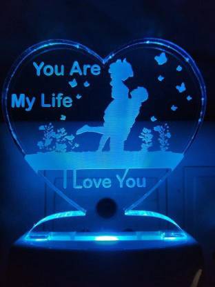 RPJ Trader Love You are my Life Couple Night Lamp with 7 Color Changing( Pack Of 1) Night Lamp