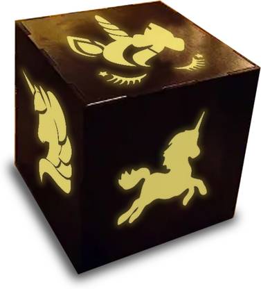 Fab2Classy Unicorn LED Lamp with Happy Birthday Text Shadow On Wall Table Lamp