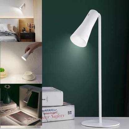 QUICKMOVE 3 in 1 Rechargeable Desk Lamp Removable Head Standing Desk Lamp White LED Lamp Study Lamp