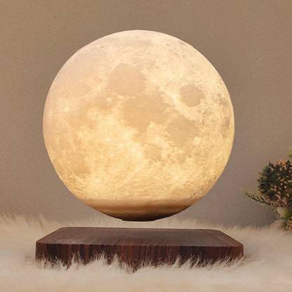 Bluehaven International Premium Magnetic Levitating Floating Moon Majestic Moon with Realistic 3D Crater Table Lamp