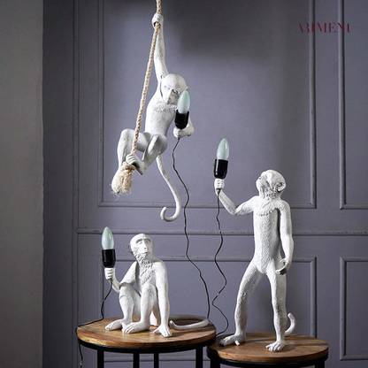 The Artment Modern Art Monkey Decorative Lamp, White Table Lamp