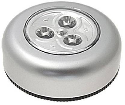 Decorcrafts Round Stick N Click 3 LED Lights with Adhesive Tape Night Lamp