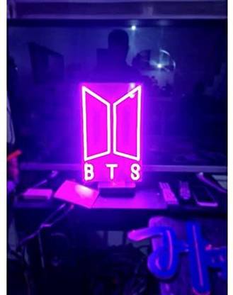 AS GLOWSIGNS BTS Logo LED Neon Lights Size (24 X 15) inch Night Lamp