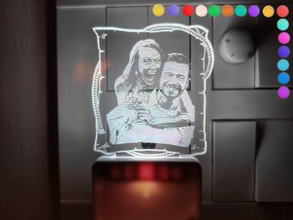 Modernart Personalized Acrylic Photo multicolor lamp for Unique Gift Birthday,Anniversary Night Lamp