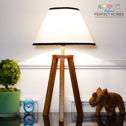 Flipkart Perfect Homes Lorette hand crafted Solid wood walnut finish Table Lamp