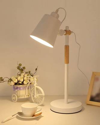 Homesake Nordic Style Metal Desk Lamp ,Modern Minimalist Lamp with Solid Natural Wood, Table Lamp