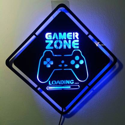VNDRA Gamer Zone Game Room 3d Wall,16 Color Change with Remote Control Night Lamp
