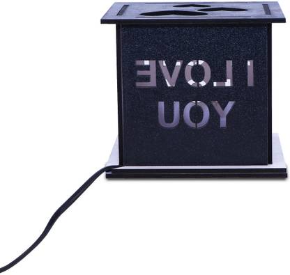 kirfiz Wooden LED Fitted Square Laser Cut “I Love You Cube Lamp ” Night Lamp